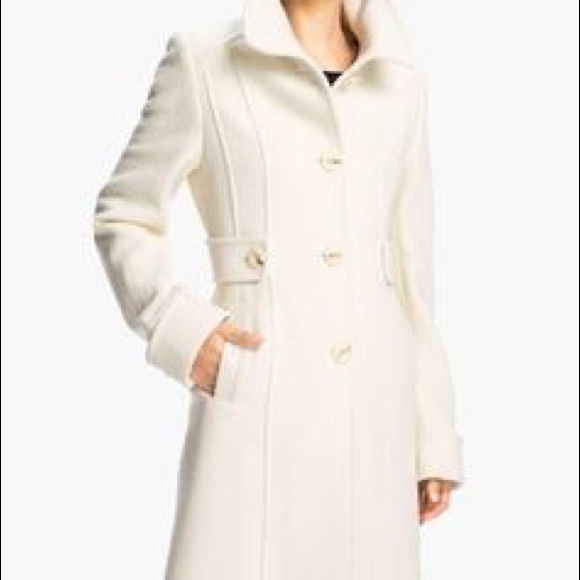 Cream wool coat womens Clearance